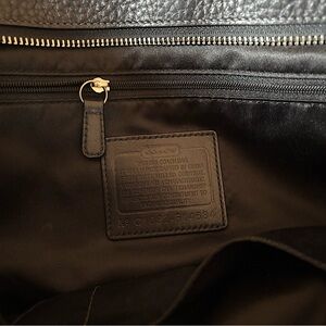 Coach Black Leather Briefcase with Gold Accents